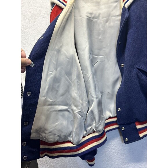 Vintage Varsity Cheerleader Butwin Blue‎ Red White Jacket "Bullpups" Sz Large(?) - Picture 4 of 10